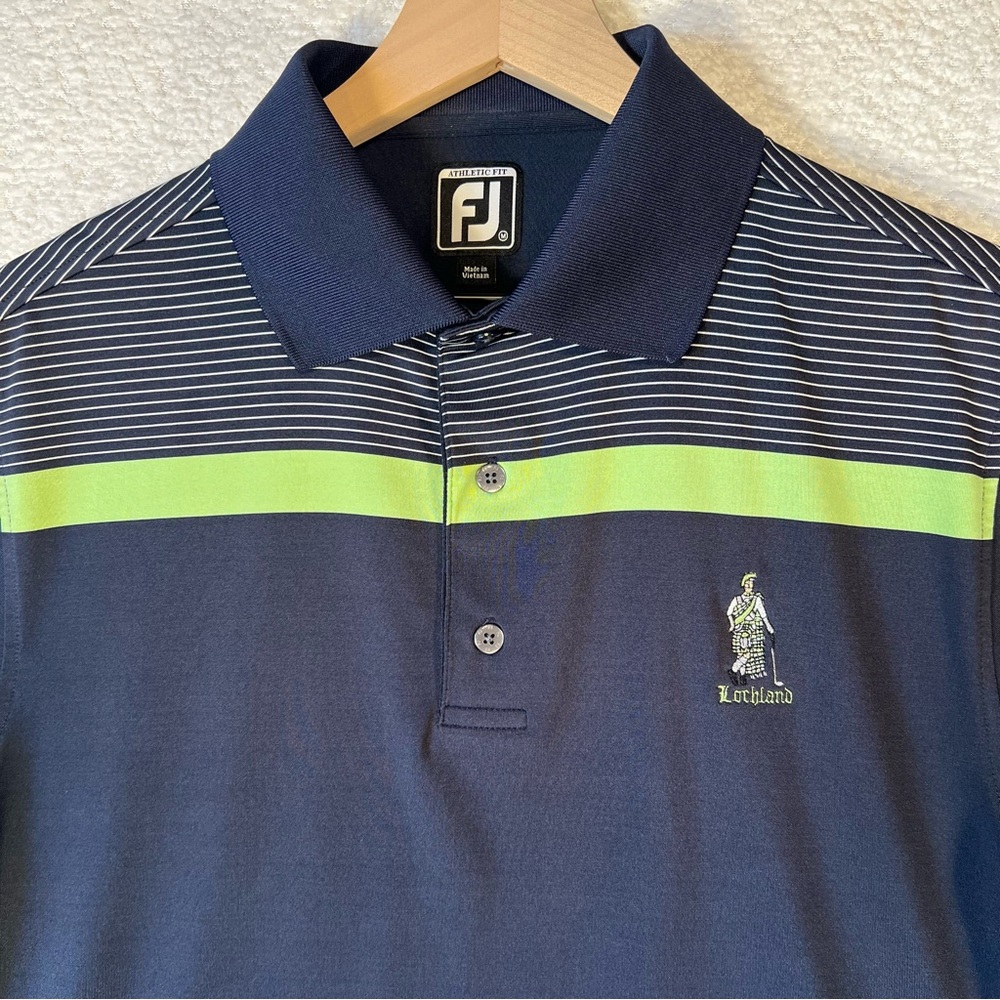 FootJoy FJ Mens Golf‎ Polo Navy and Green Preppy Size Medium